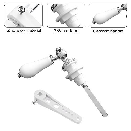 Ceramic Toilet Flush Handle/Cistern Lever, Silver - Image 3