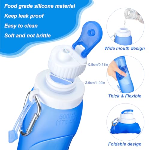 Bouteilles d'eau pliables en silicone incassables et légères 4x500ml