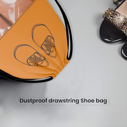 Image of Kuber Industries Pack of 12 - Shoe Bag for Travel | Shoe Cover for Storage | Shoe Pouches for Travelling | Travel Accessories Shoe Organizer | Shoe Storage Bag for Men | Orange