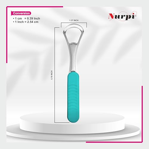 Image of 2 pcs spoon shap with silicon handle Tongue Scraper, 100% Useful Surgical Stainless Steel Tongue Cleaner for Both Adults and Kids, Professional Reduce Bad Breath Metal Tongue Scrapers, Help Your Oral Hygiene