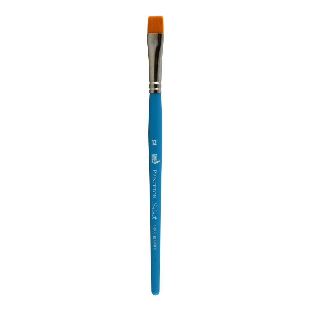 Princeton Select Artiste, Mixed-Media Brushes for Acrylic, Oil, Watercolor Series 3750 Chisel Blender Synthetic, Size 12
