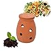 Relaxdays Wurmkomposter zum Eingraben, 3 L, Wurmturm für Küchenabfälle, Deckel, Komposter Garten & Beet, Ton, terrakotta