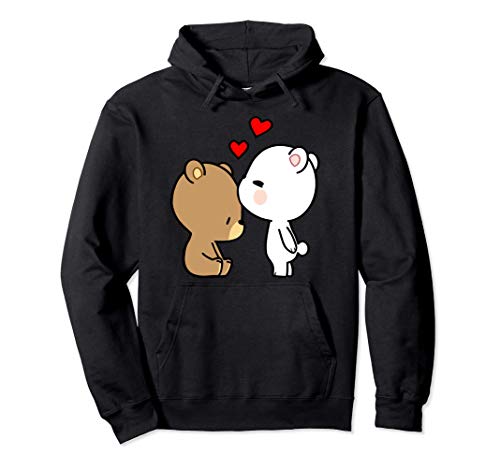 Besando a los osos Leche y Mocha amante del osito de peluche Sudadera con Capucha