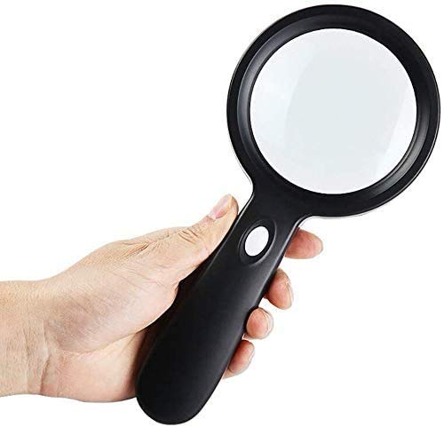 Loupe loupe grande loupe portable éclairée de poche pour livres et journaux Wisdom