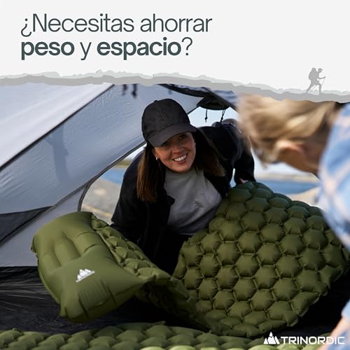 Miniatura 2 de TRINORDIC Colchoneta de camping ultraligera inflable para dormir, plegable, ligera, inflable, cama individual, portátil, para mochileros al aire libre, senderismo, viajes
