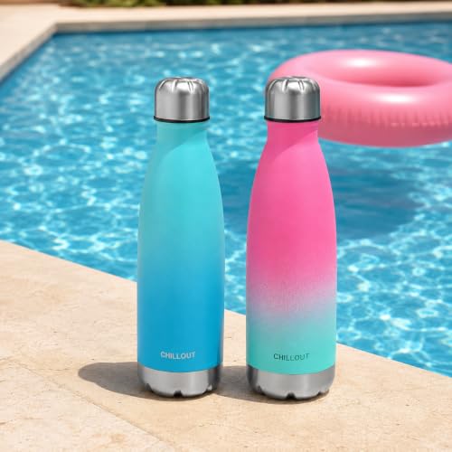 Image of CHILLOUT LIFE 17oz Insulated Stainless Steel Water Bottles, Leak Proof
