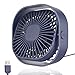 LoiStu USB Desk Fan, 4 Inch Portable Ultra-Quiet Mini Fan, 360° Up and Down, Three-Speed Wind, Suitable for Office, Family (Blue)