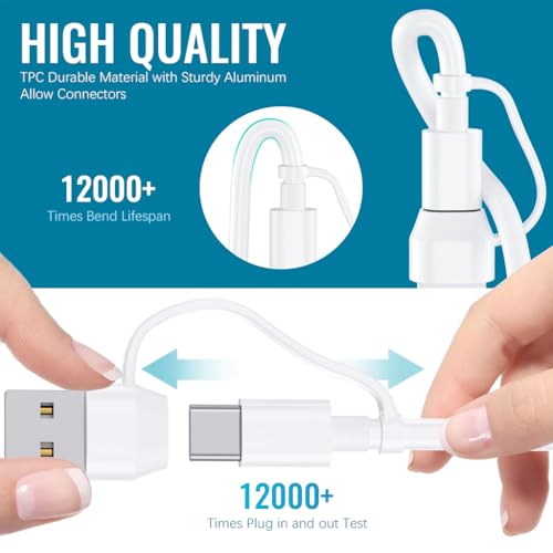 Image of Verilux 4 in 2 Type C Cable Fast Charging, 5.9FT Type C Cable for iPhone Wireless Magnetic Charging Cable for iWatch, USB /C to C, Lighting, Magnetic Wireless Pad for iWatch Series SE /8 /7 /6 /5 /4 /3