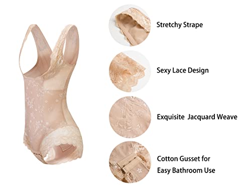 Kskshape Seamless Body Shaper Open Bust Shapewear Tummy Slimmer Bodysuit For Women,Beige,Large(Fits Wasit 28-30Inch) #TOP3