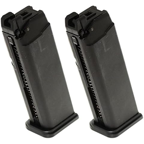 Airsoft Softair Ausrüstung 2pcs 25rd Gas Mag Magazin für G17 Serie GBB Pistole Schwarz Cover