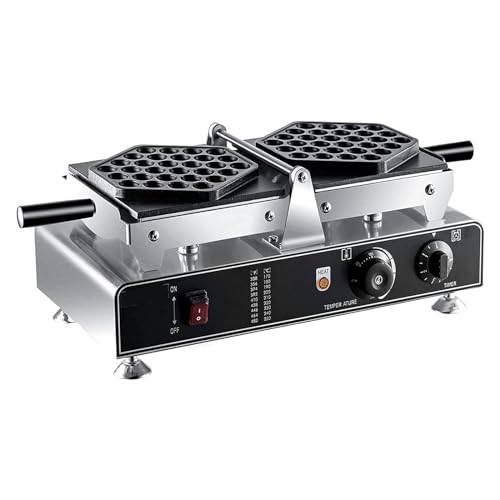 Máquina para hacer gofres con burbujas, máquina eléctrica comercial para hacer gofres con burbujas, antiadherente, temperatura ajustable de 50 a 300 ℃ para panaderías, bares, cafeterías y familias