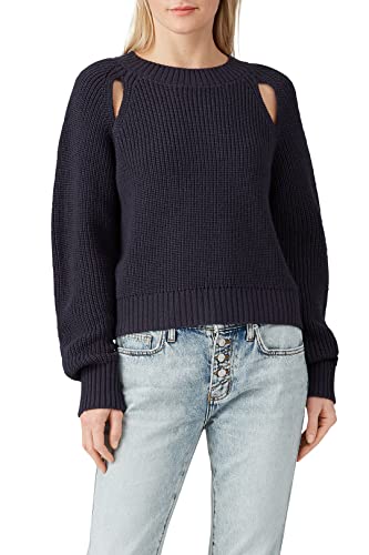 Image of VOX LUX Rent The Runway Pre-Loved Navy Slash Shoulder Sweater