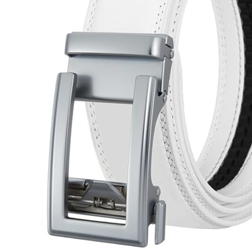 Vaveren Cinto masculino de negócios casual cinto de cintura sem furos slide catraca cinto de couro d