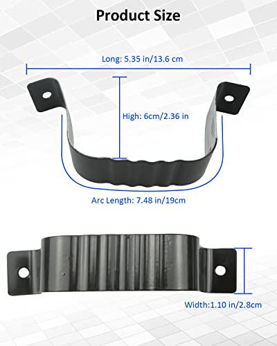 4Pcs Downspout Adapter Gutter Downspout Strap Square Pipe Fixed 3''X4'' Gutter Downspout Rxtensions Accessories Leader Strap With 4 Screws Black #TOP1