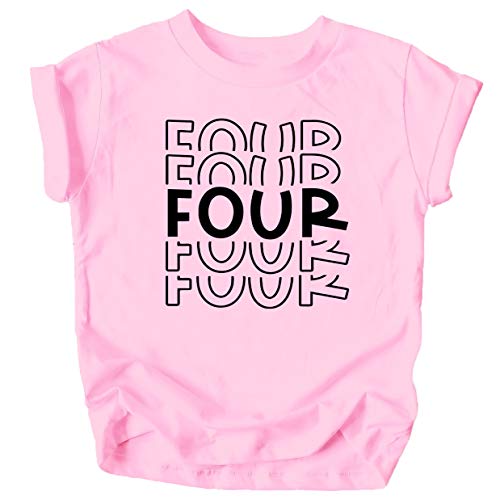 Olive Loves Apple Bold 4th Birthday Explosion T-Shirts and Raglans for Girls and Boys Fourth Birthday Outfit