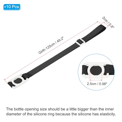 Image of PATIKIL Water Bottle Lanyard, Adjustable Holder Shoulder Strap with Ring Buckle Carrier Clips for Walk Outdoor