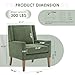 COLAMY Modern Wingback Living Room Chair, Upholstered Fabric Accent Armchair, Single Sofa Chair with Lounge Seat and Wood Legs for Bedroom/Office/Reading Spaces, Green