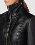 Urban Leather Damska kurtka skórzana z kapturem Sk1, czarna (Black), 2XL