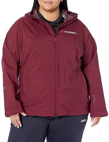 Image of adidas Women's Terrex Multi Rain.rdy 2.5-Layer Rain Jacket Outerwear, Shadow Red, L