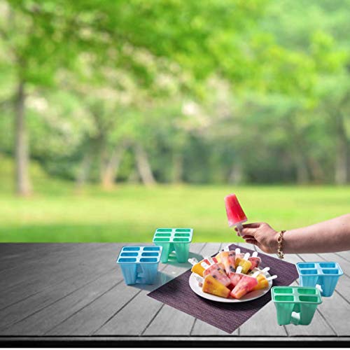 Shpebs Homemade Silicone Popsicle Molds Silicone Ice Pop Molds BPA Free Popsicle Mold Reusable Easy Release Ice Pop Maker with 50 Ice Popsicle Mold Bags, Silicone Funnel & Cleaning Brush (Green) - Thumbnail 3