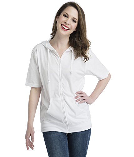 トップス double zip short hoodie Amazon.com: Cottonhood Unisex Short Sleeve Zip Hoodie