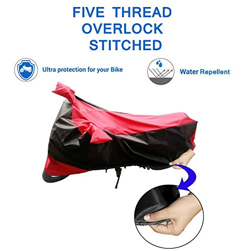 Image of Kandid Red & Black Two Wheeler Bike Cover for Yamaha Fz S V3.0 Fi