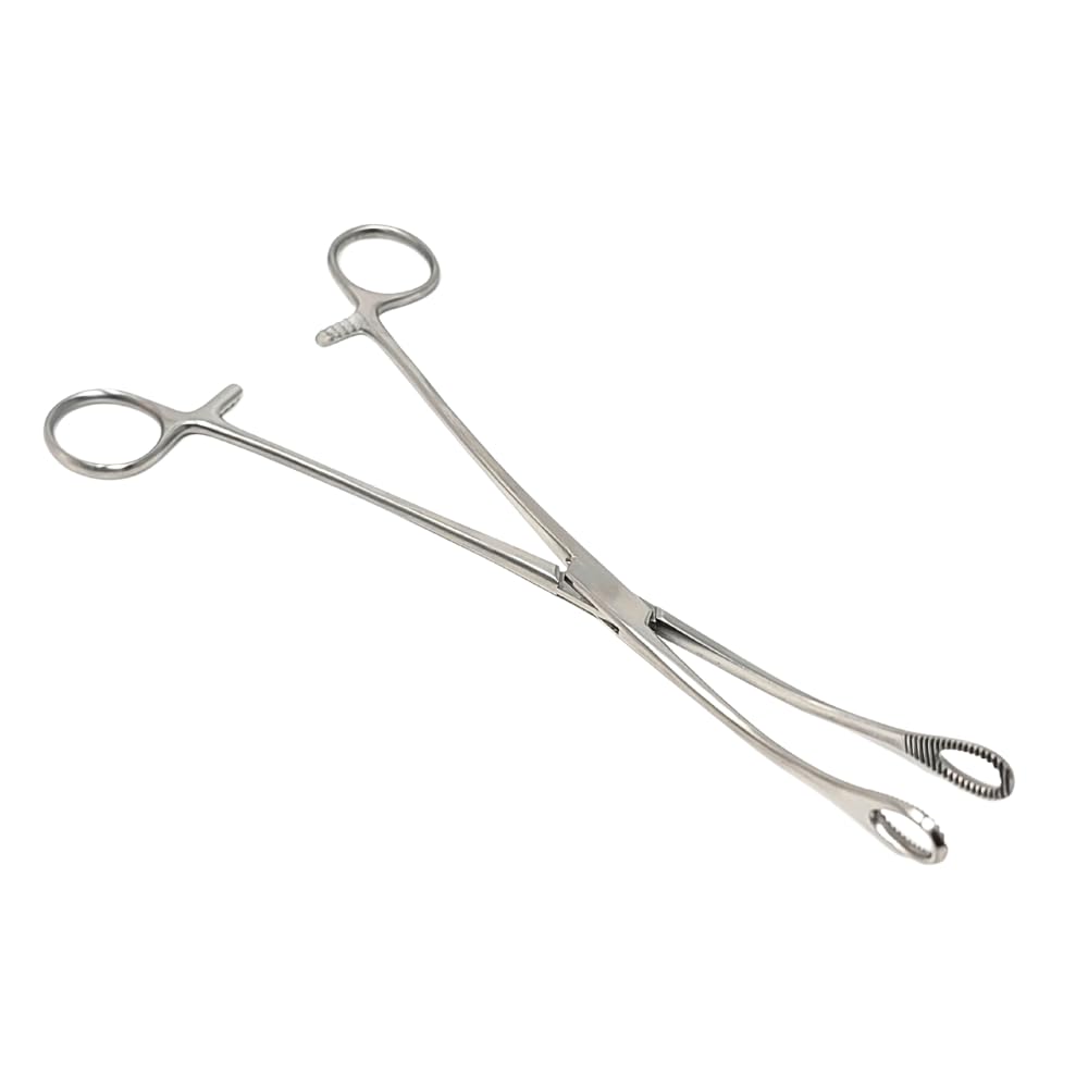 Foerster Sponge Forceps Straight + Curved Serrated Loop Jaws Holding Instruments Body Piercing Locking Clamps, Stainless Steel (9.5" - Straight) — Amazon image 8