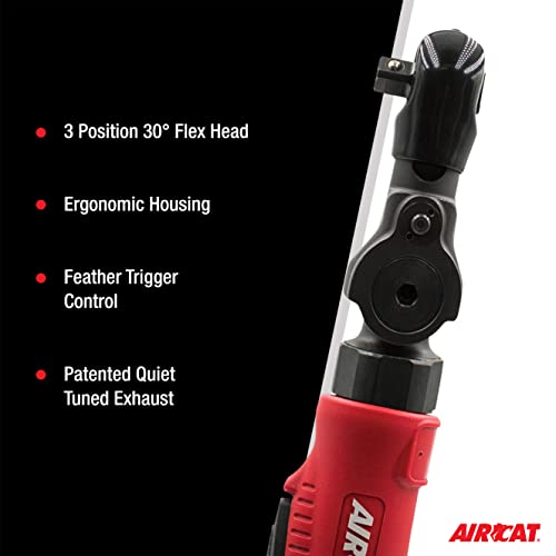 AIRCAT Pneumatic Tools 811: 1/4-Inch Flex Head Ratchet Wrench 240 RPM, 35 ft-lbs Maximum Torque