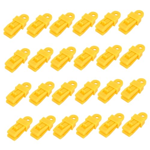 VICASKY 24 Stück Multifunktionale Windfixierklemme Outdoor Zeltklammer aus Robustem Kunststoff Winddichte Markisenhalterung Vielseitiger Abspannclip für Camping Sonnensegel Caravan