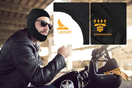 VIAUMBR Sturmhaube Balaclava Dünn Motorrad Gesichtshaube Skimaske Motorradmaske Fahrrad Gesichtsmaske Atmungsaktiv Sonnenschutz Herren Damen Sommer (V030 Schwarz)