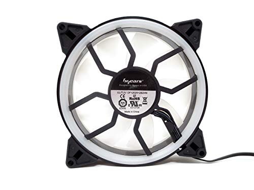 Bgears B-Dualring 120 White Fan With 30 White Leds Front And Back Lighting Effect At Extreme Airflow Of 101 Cfm #TOP3