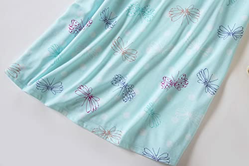 Pnaeong Women's Cotton Nightgown Sleepwear Short Sleeves Shirt Casual Print Sleepdress Xtsy108-Dragonfly-L #TOP3