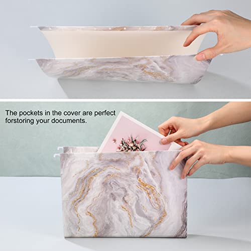 30 Pcs Marble Hanging Folders With Foil Stamping Process, Including Adjustable Tabs And Inserts, Letter Size Decorative Hanging Folders Filing Folders For Desk Office School And Home #TOP5