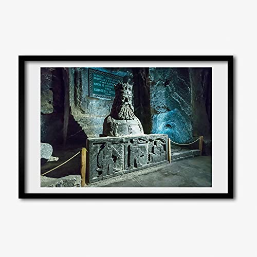 Cadre en bois peinture moderne 60x40 Tulup affiche mine de sel