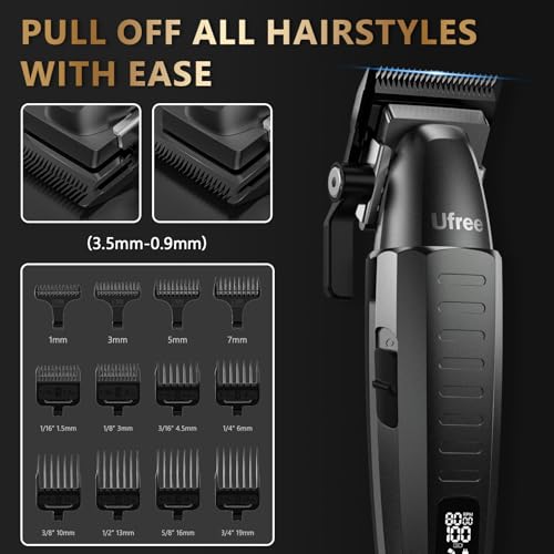 Ufree Professional Hair Clippers for Men with Bag, Mens Clippers and Trimmers Set, Barber Clippers Set, Electric Beard Trimmer, Gifts for Men, Gray - Image 4