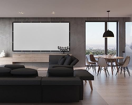 Image of Spline 5Feet x 5Feet Projector Screen,4K 1:1 Portable Eyelet Premium Video Foldable Projection for HD Home Theater Cinema Anti-Crease Indoor Outdoor Office Classroom