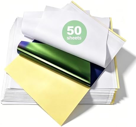 Rayyl 50 Blatt Tattoo Transferpapier A4 Stencil Paper für Kopierer | 4-Lagen-Transferpapier für saubere Abdrücke, Kompatibel mit Thermokopierer und Handzeichnung, unverzichtbares T