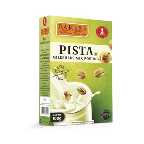 Image of BAKERS Milk Shake Mix Powder - Pista Flavor (100g x 4, 400g) | Instant Thick & Creamy Shake Mix | Rich & Delicious Dessert Drink | Ready to Mix with Milk | No Preservatives |Ready in 30 Sec