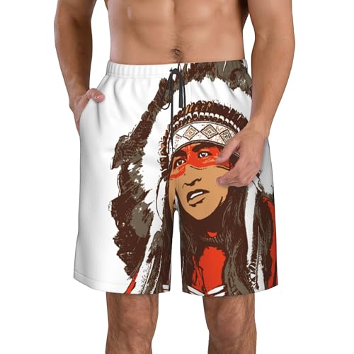 Native Americans and Colours Summer Board Shorts Mens Beach Swim Trunks Casual Swimwear4