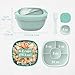 Bentgo Salad Container - 54 oz Bowl with 4-Compartment Toppings Tray, Leak-Proof Dressing Container, Reusable Fork, BPA-Free Lunch Box for Meal Prep & Food Storage; Removable Bento Tray (Coastal Aqua)