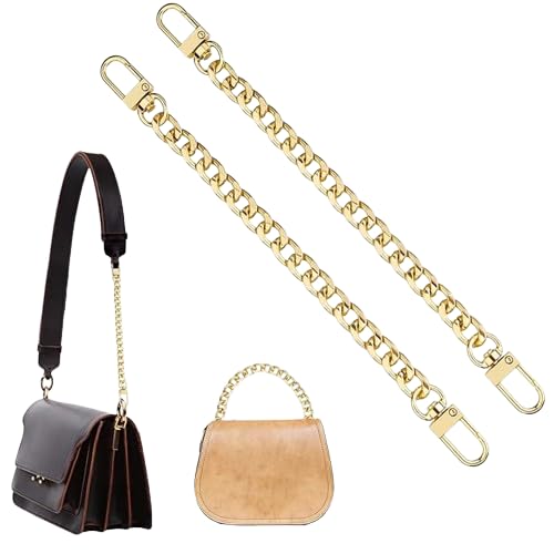 VIGHNESHWAR TRADERS 2PCS DIY Iron Flat Chain Strap Handbag Chains Purse Chain Straps Replacement Flat Chain Strap with Buckles Set Perfect for Metal Shoulder Cross Body Straps Purse Replacement-picture-53