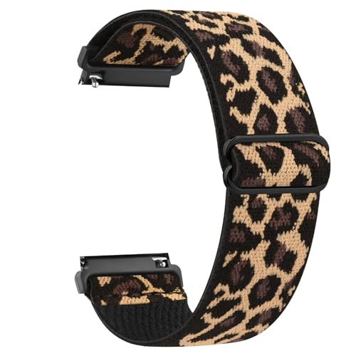 Mugust Bracelet de Montre Nylon pour Montres 20mm, Remplacement Dégagement Rapide en nylon Velcro à dégagement pour Femme Homme 20mm (Z-Léopard)