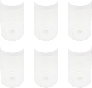 6 قطعة برطمان بلاستيك لون ابيض شفاف حجم 1000 ملي- قطر 9 سنتي - غطاء بارز أبيض و طبه -فوارغ عالي الجودة وصحي لاعادة التعبئة تخزين فارغة دائرية - من فنوني