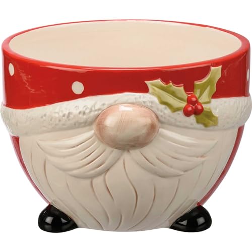 Bowl-Lg-Santa-Gnome-Red Bowl Lg Santa Gnome Red