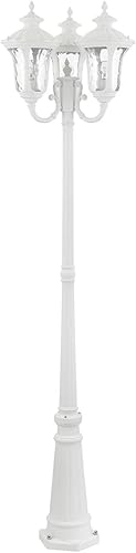 Miniatura 2 de Livex Lighting 7866-13 7866-03 Soporte de poste tradicional para exteriores de tres luces de la colección Oxford en acabado blanco