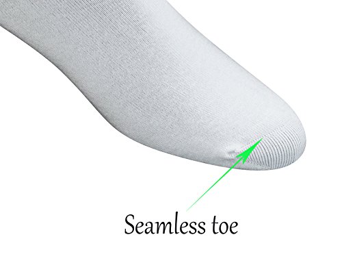 Yomandamor Men's 6 Pairs Combed Cotton Diabetic Ankle Socks With Seamless Toe And Non-Binding Top #TOP4