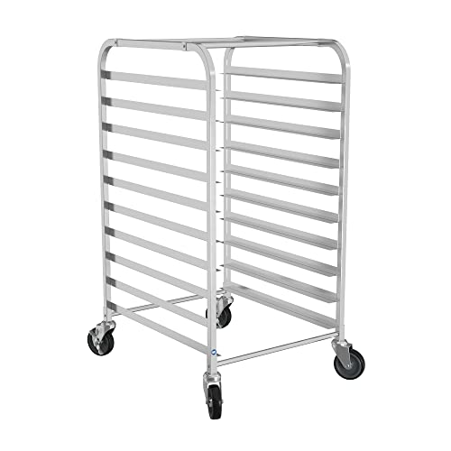 Krollen Industrial 10 Pan End Load Half Height Bun/Sheet Pan Rack with Cover and 12 Pans - Unassembled