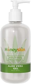 Organic Aloe Vera Gel - 100% Pure Aloe Gel for Face and Body w/ Manuka Honey And Vegan Stem Cells - A Fresh Aloe Vera Plan...