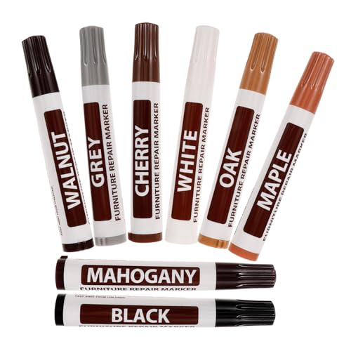 IWOWHERO 8Pcs Wood Repair Markers Fast Drying Furniture Touch Up Pens for Scratch Repair for Hardwood Floors Strong Coverage Multi Color Options for Various Needs
