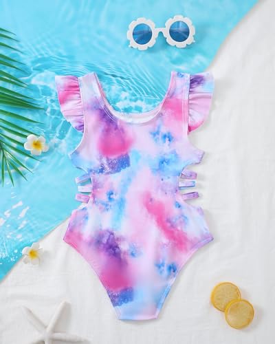 Image of Mioglrie Toddler Baby Swimsuit Girl Bathing Suit Girl 2T 3T 4T 5T 6T Girls One Piece Swimsuits Color Block Swimwear